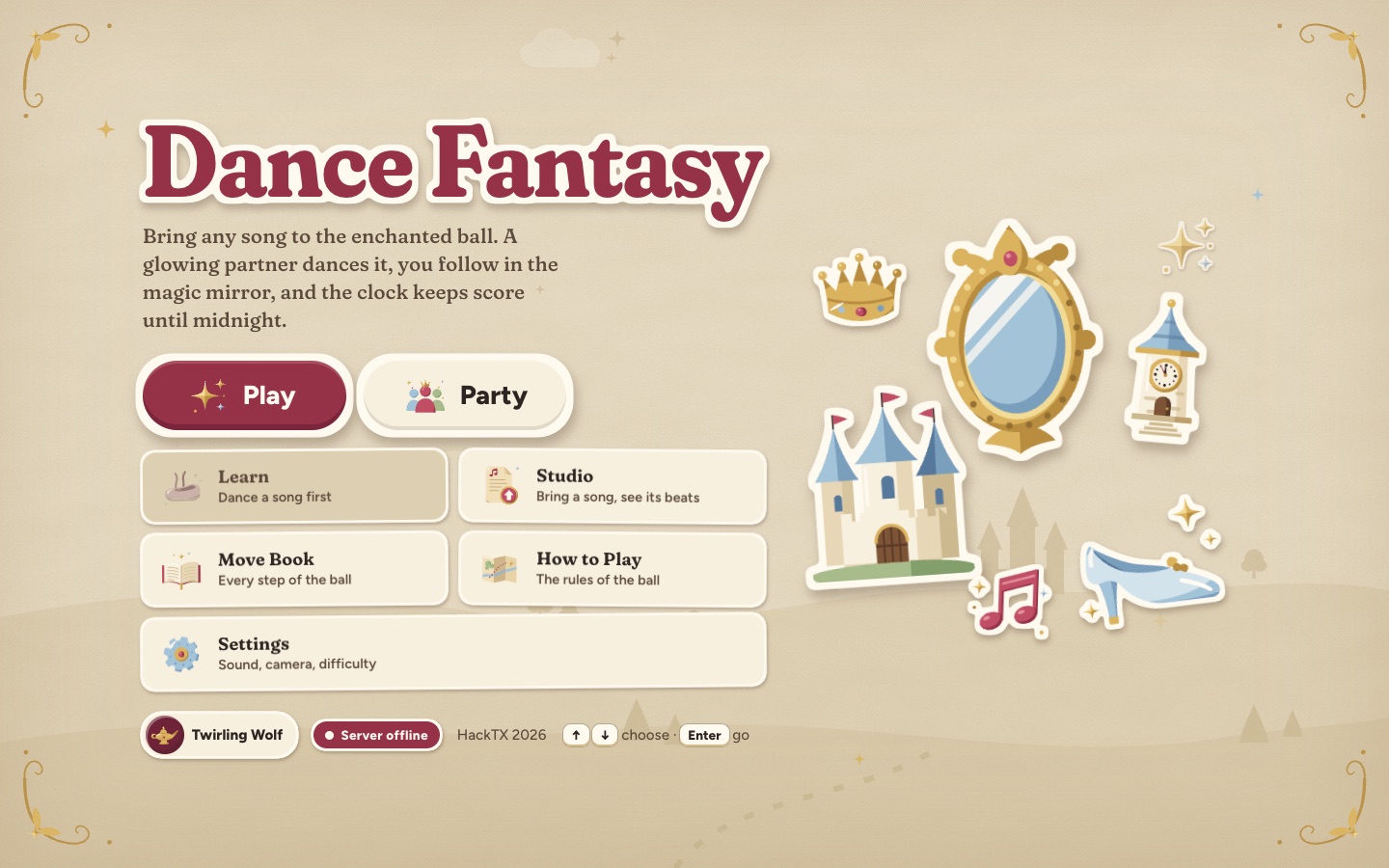 Dance Fantasy title screen